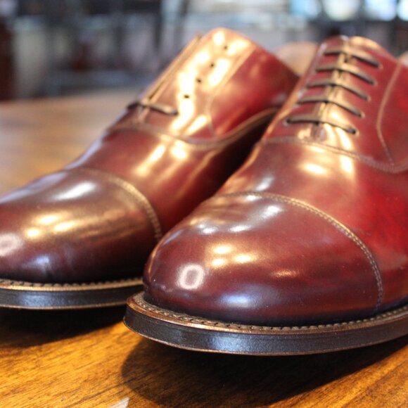 BROOKS BROTHERS GOLDEN FLEECE 7 SHELL CORDOVAN BURGUNDY CAPTOE OXFORD main image 13